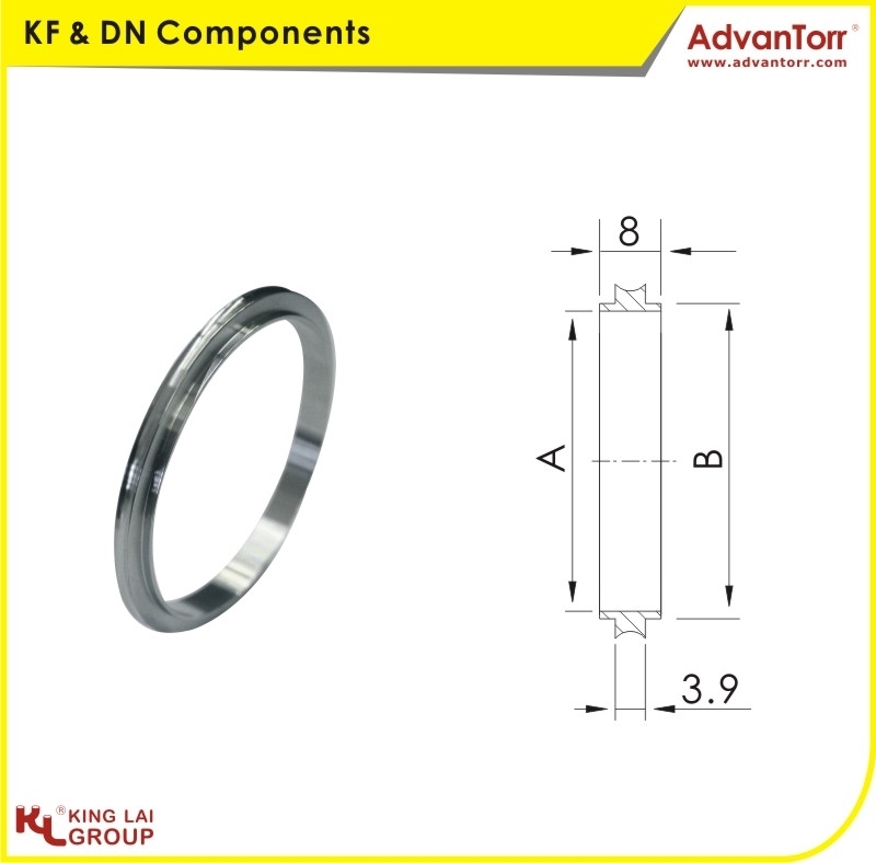 Aluminum KF50 Self Centering Ring Lot of 2 
